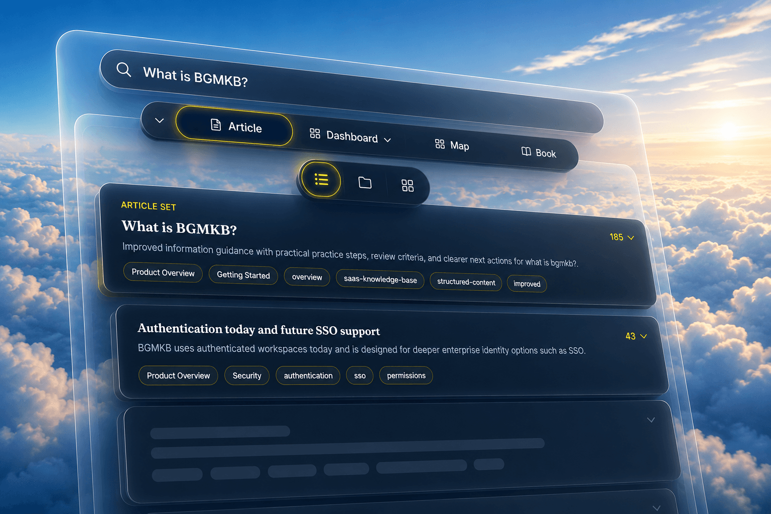 Search knowledge base carousel artwork